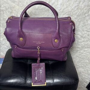 Marc by Marc Jacobs Plum Satchel with Gold Accents